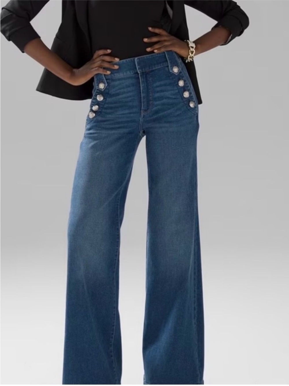 White House Black Market NEW High Rise Mariner Wide Leg Jean in Montauk 14R